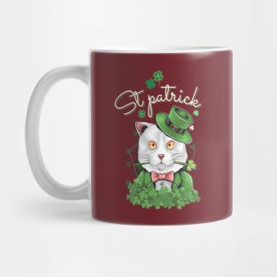 st patricks day  cat march 17 celebrations funny cute design Mug